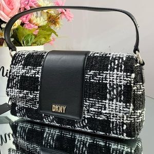 DKNY TWEED PLAID SHOULDER BAG